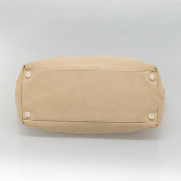 CHANEL COCO Mark Tote Bag Canvas Beige Silver CC - Picture 6 of 16